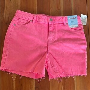 NWT Cat and Jack hot pink cut off shorts